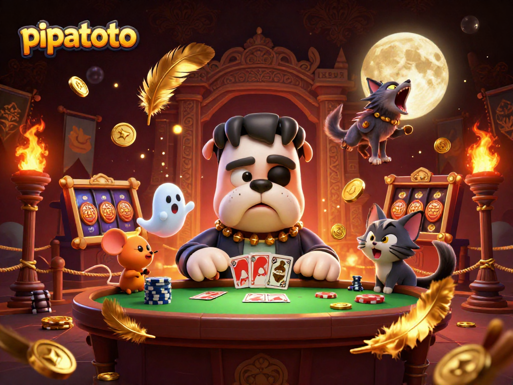 Pipatoto's exciting slots showcase with a lively bulldog monster and unique casino elements.