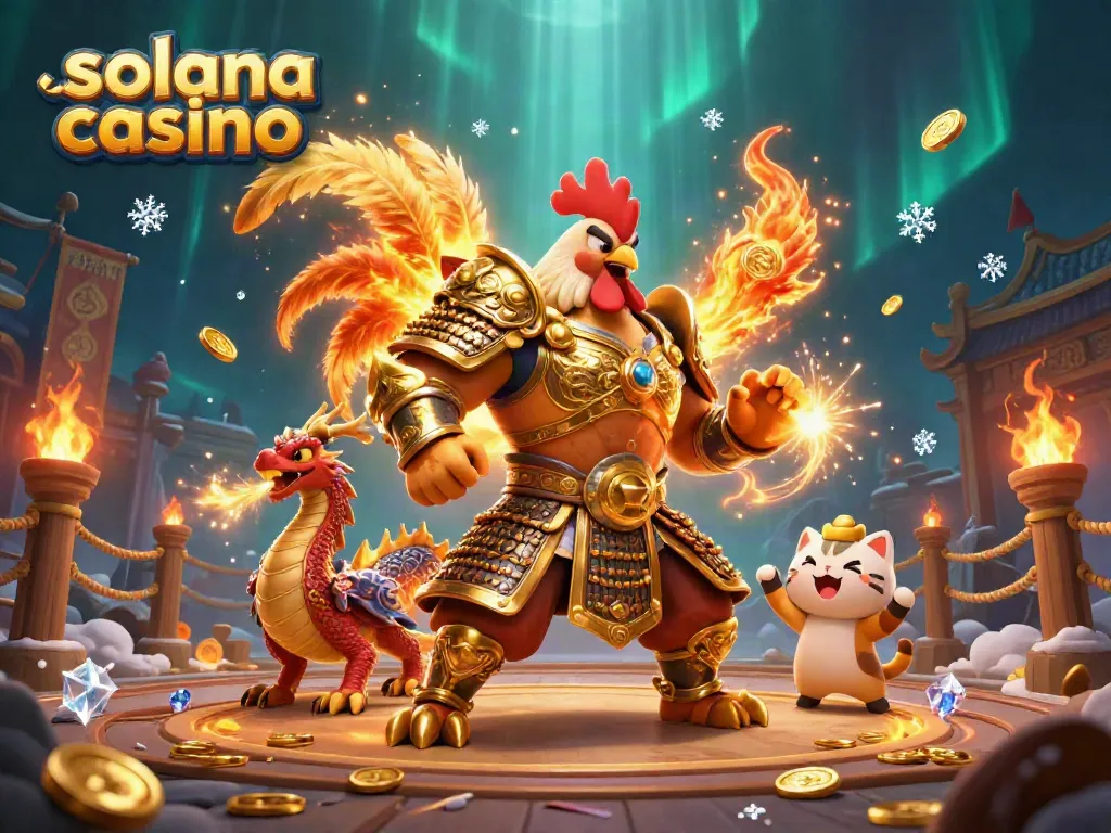 Engage in thrilling gameplay at a dynamic solana casino with vibrant 3D characters and rich elements.