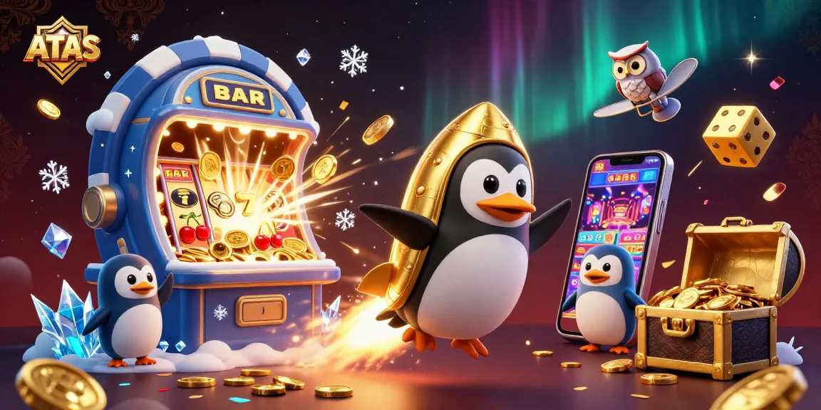 Engage with ATAS as a rocket-powered penguin adventures through a vibrant casino universe.