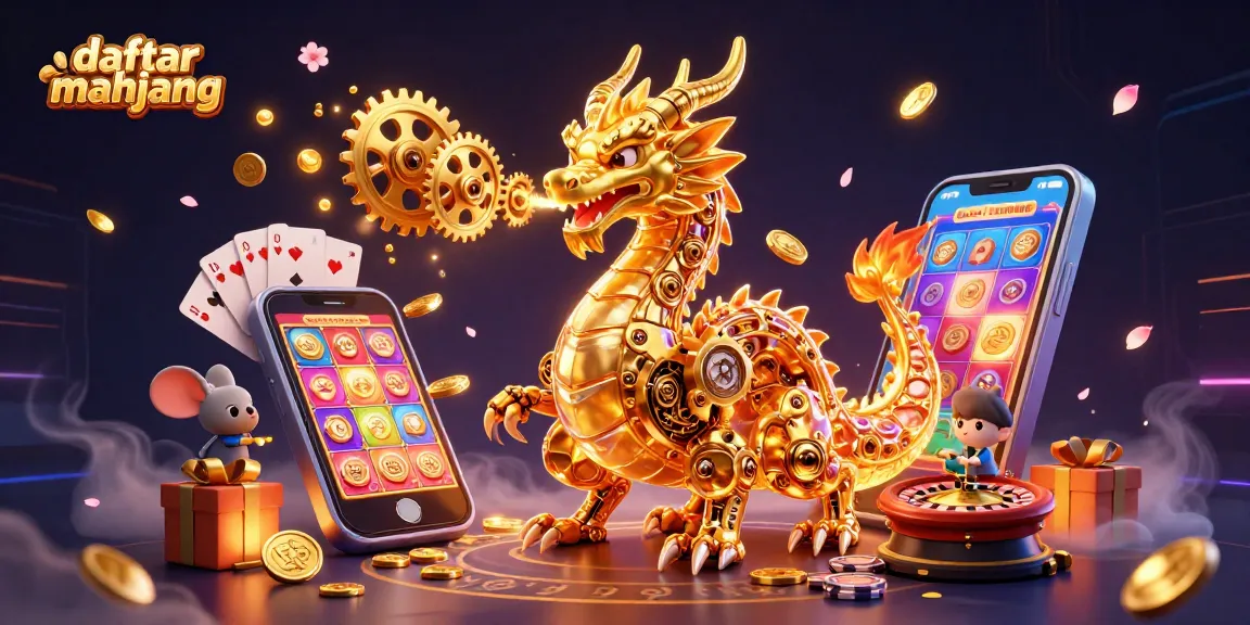 Engage with daftar mahjong as the golden dragon breaths rewards from a vibrant slot game scene.