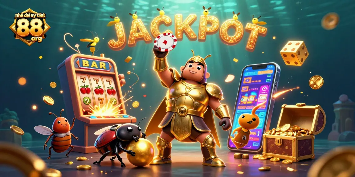 Experience vibrant casino thrills with nhà cái uy tín 88 org featuring a heroic beetle and jackpot excitement.