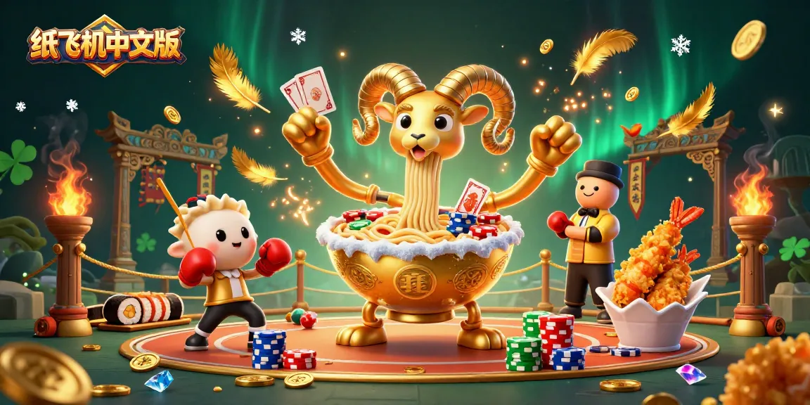 Engage with 纸飞机中文版 in this dynamic casino scene featuring a golden ramen bowl, sushi dealer, and cheerleading shrimp.