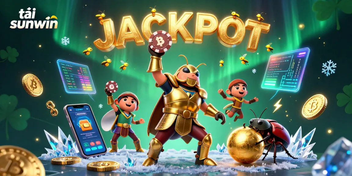 Engage in thrilling gameplay with tải sunwin, featuring victorious characters and vibrant casino elements.