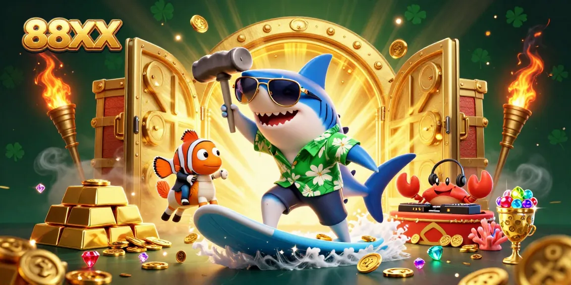 Experience thrilling wins at 88XX casino with vibrant gaming visuals and lively characters.
