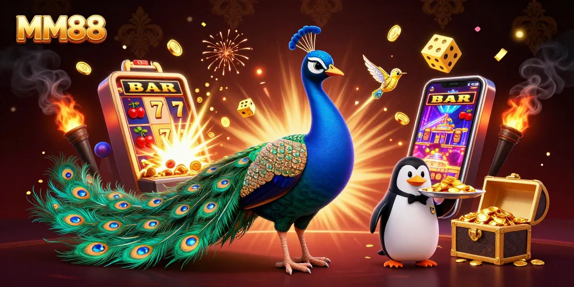 Experience the vibrant world of MM88 as the aristocratic peacock showcases a dazzling jackpot.