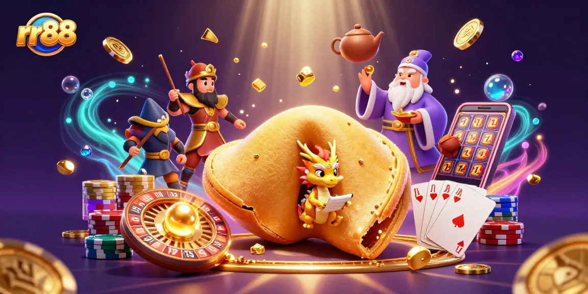 Engage with rr88's exciting live casino experience featuring vibrant characters and golden casino elements.