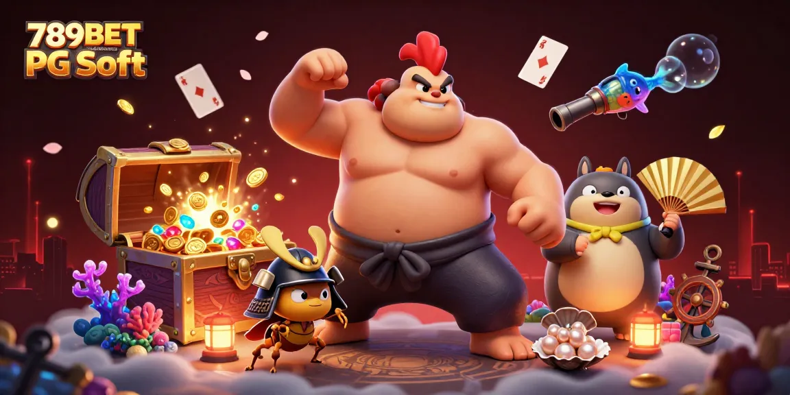 789BETเกมสล็อตยอดนิยม PG Soft นำเสนอภาพดิจิตอล 3D ของนักมวยซูโม่และสัตว์ต่างๆในบรรยากาศที่มีเสน่ห์