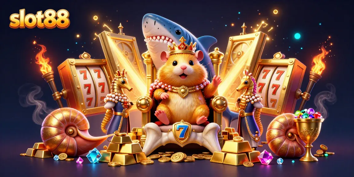 Menangkan permainan slot88 dengan keberuntungan dari raja hamster emas dan harta karun berkilauan.