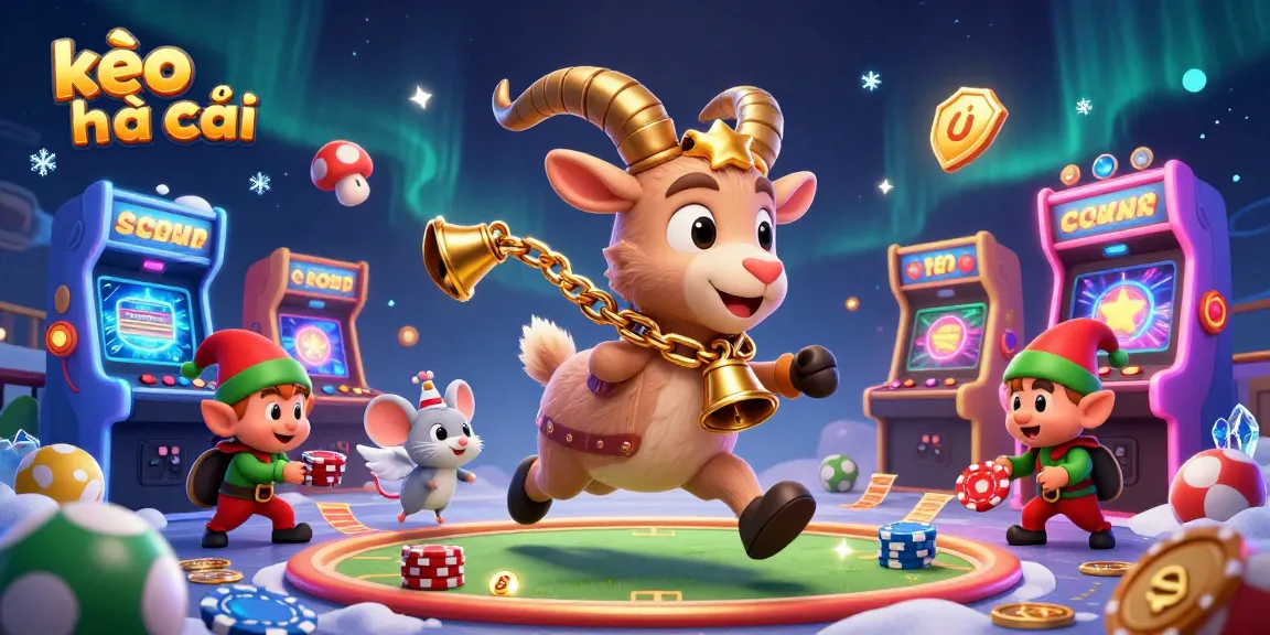 Engage in kèo nhà cái action with gremlins stealing chips at a festive, spooky casino.