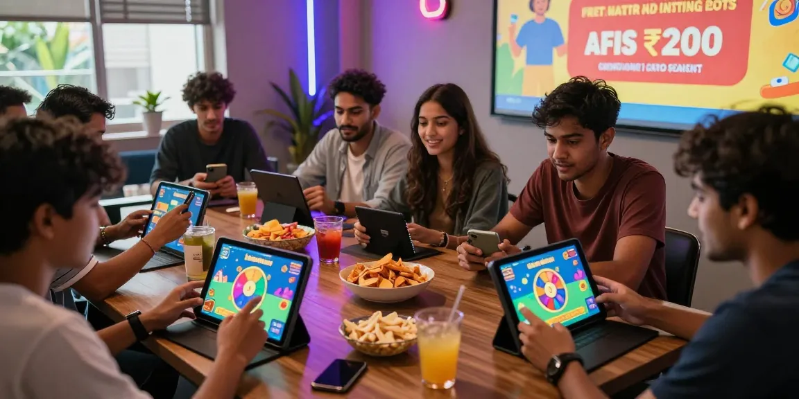 JaiClub players enjoying a competitive environment with smartphones showcasing games and promotional offers.