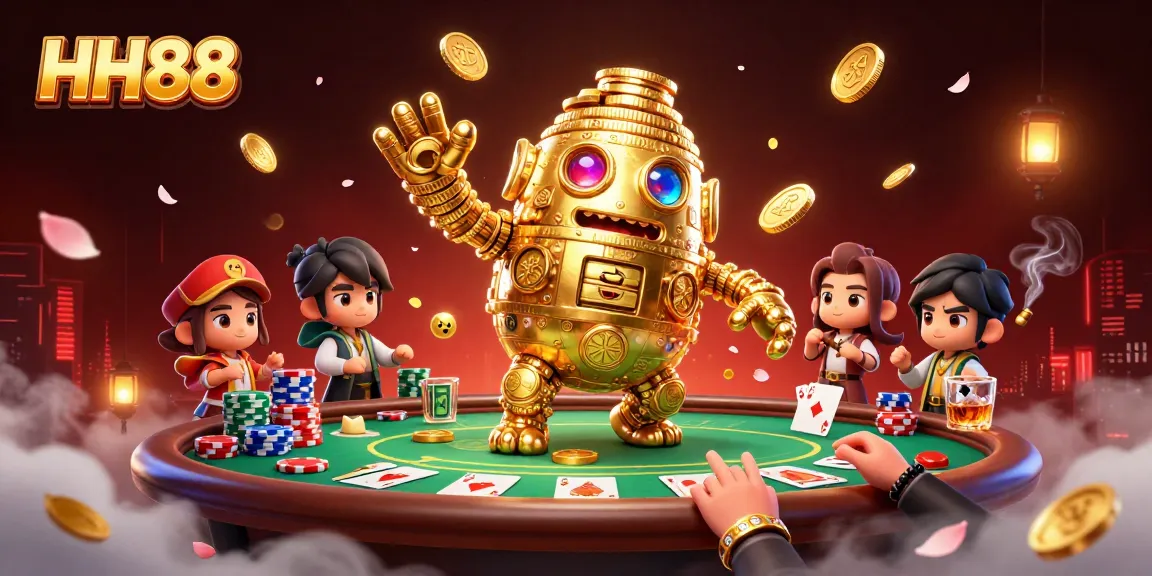 Experience the thrilling world of HH88 with dynamic casino elements in an ultra-detailed 3D scene.