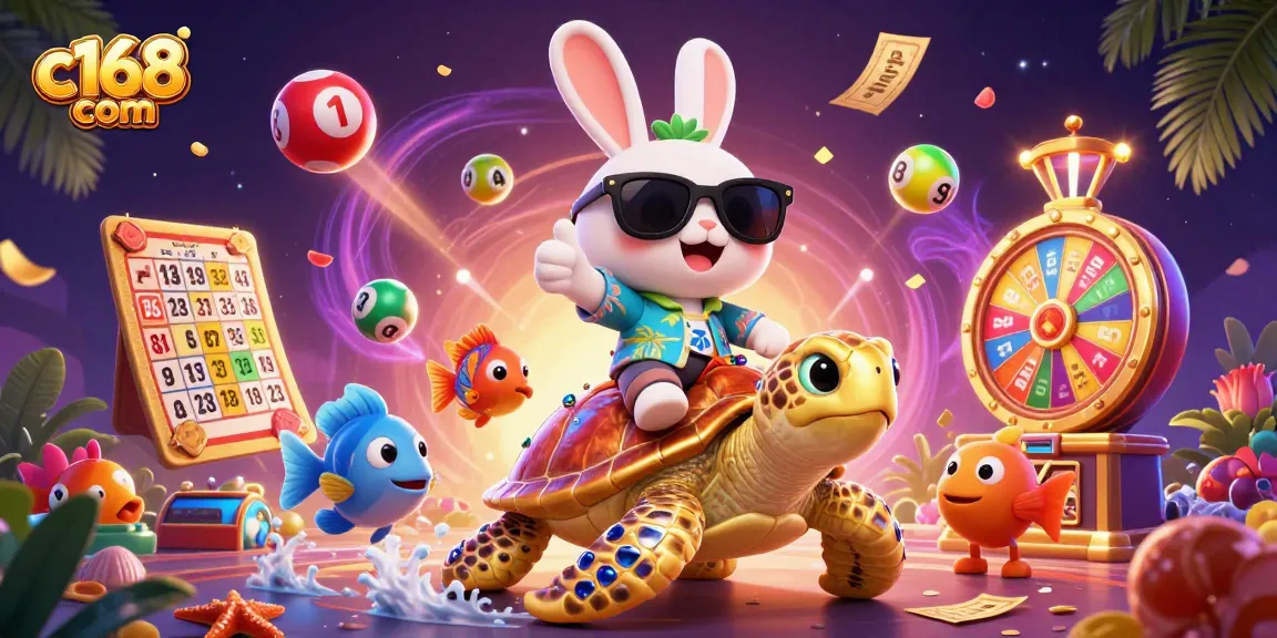 Experience the excitement of c168 com with vibrant lottery games and colorful elements in a festive 3D scene.