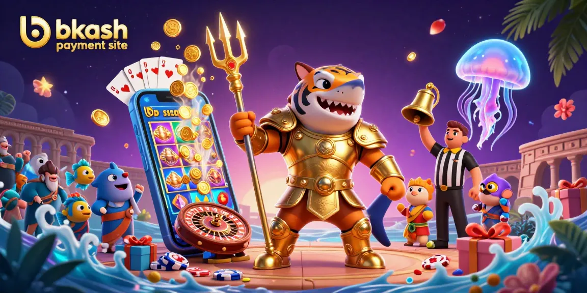 Experience thrilling gameplay at the bkash payment site with vibrant casino elements and a dynamic scene.