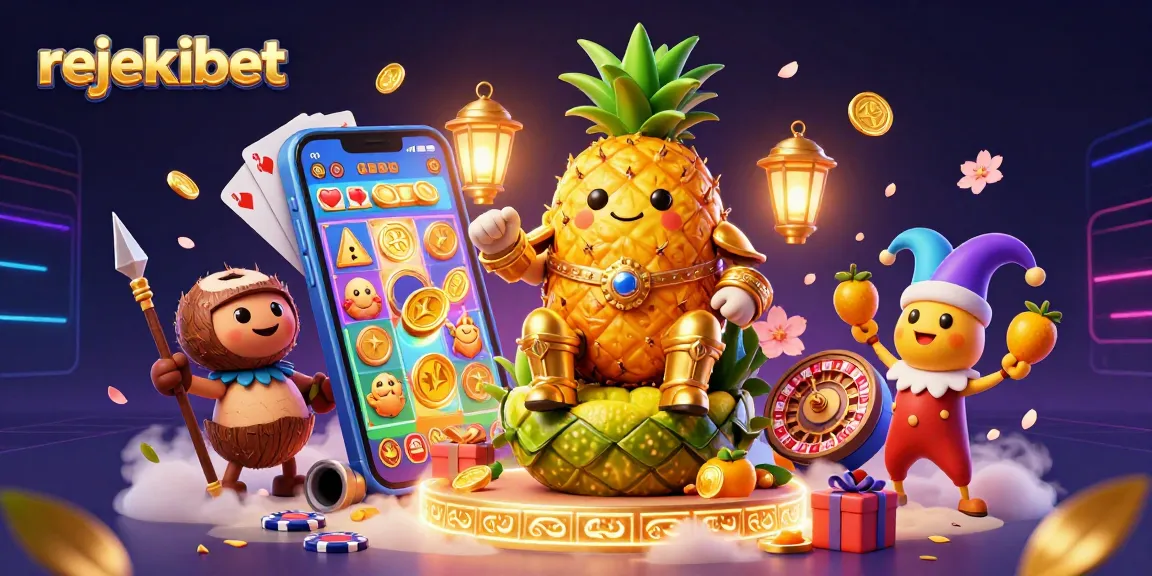 Experience the winning excitement of rejekibet in a vibrant 3D casino illustration with dynamic game elements.