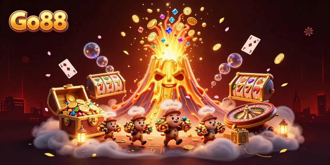 Experience thrilling wins at Go88 with a colorful eruption of treasures and casino excitement.