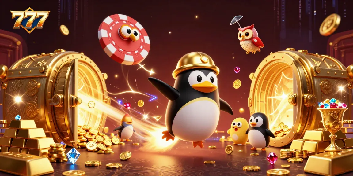 Join the thrilling journey of the 777 penguin as it blasts off to win big at the casino!