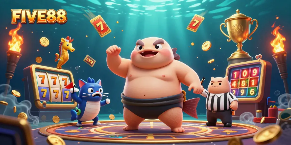 Engage in slot action with FIVE88's vibrant casino atmosphere and dynamic game elements.