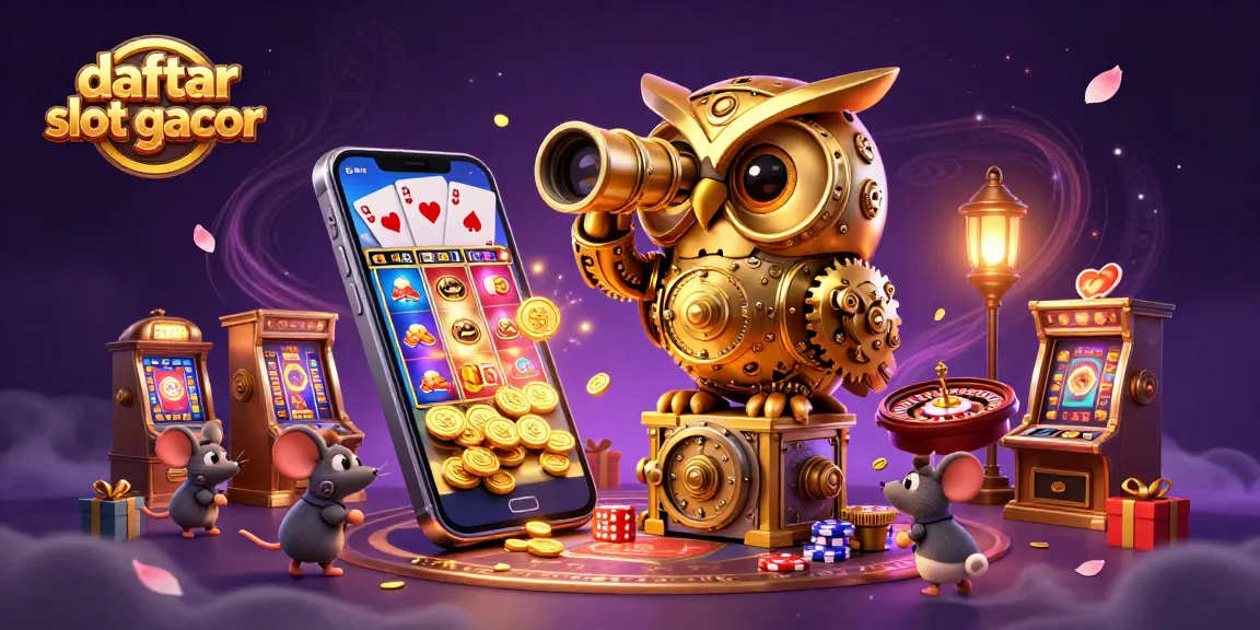 Experience the thrill of daftar slot gacor with our 3D casino illustration showcasing vibrant slots and winning moments.