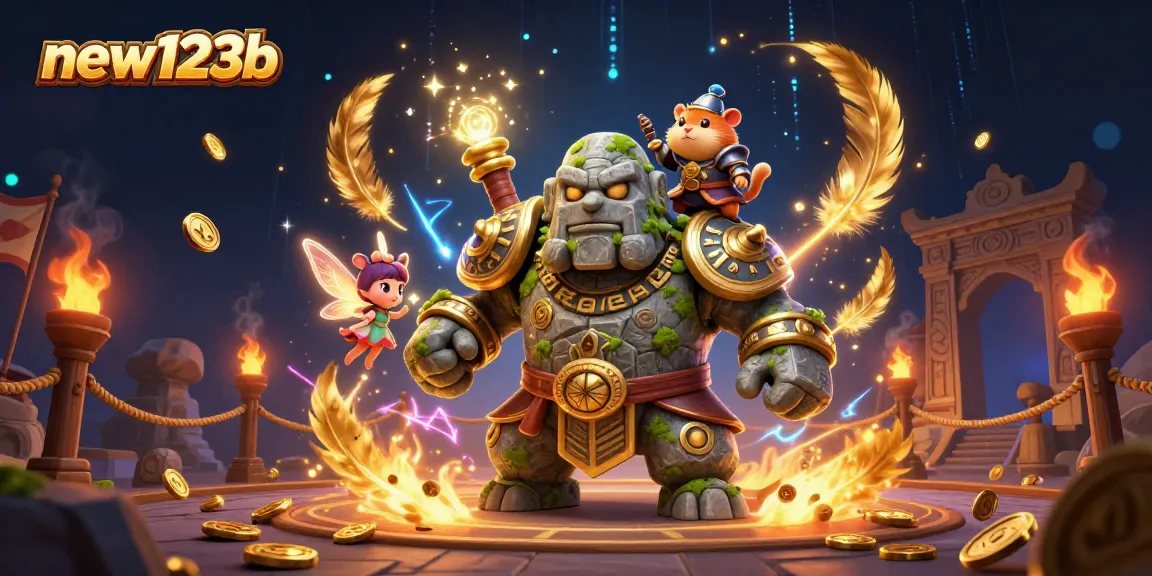 Engage in thrilling games at new123b casino with vibrant 3D characters and dynamic casino elements.