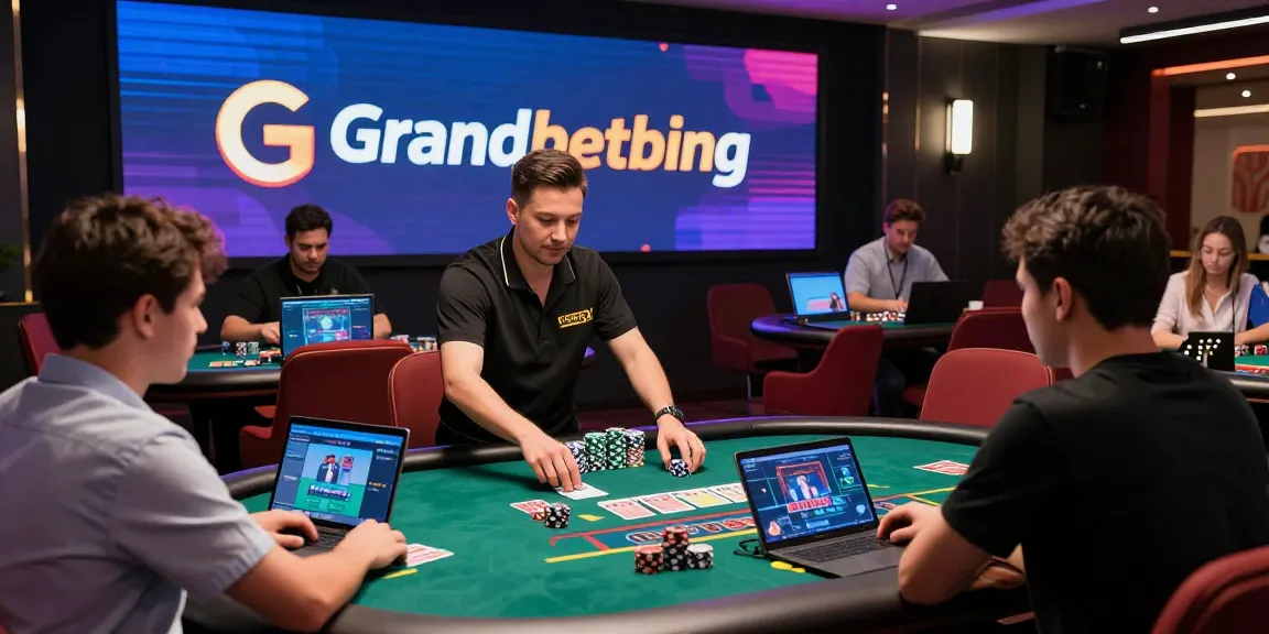 Engaging Grandbetting live casino atmosphere with professional dealers and players.